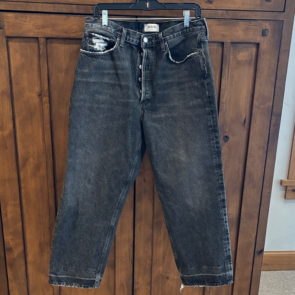 Agolde Black Distressed Women's Boot Cut Jeans